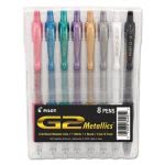 Pilot G2 Metallics Gel Ink Pens, Assorted, 0.7 Fine Point, 8 Pens (PIL34405)