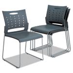 Alera Continental Series Stacking Chairs, Charcoal, 4 Chairs (ALESC6546)