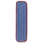 Rubbermaid Hygen 18" Microfiber Wet Mop Pad, Red Edge/Blue (RCPQ410RED)