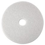 3M White Super Polish Floor Pads 4100, Polishing, 27" White, 5 Pads (MMM20313)