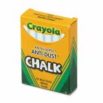 Crayola Nontoxic Anti-Dust Chalk, White, 12 Sticks/Box (CYO501402)