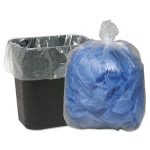 16 Gallon Clear Garbage Bags, 24x33, 0.6mil, 500 Bags (WBI243115C)