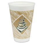 Dart Café G Foam Drink Cups, 16-oz., Coffee Design, 1,000 Cups (DCC16X16G)