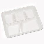 Pactiv Foam 5-Section Meal Trays, 8-1/4" x 10-1/2", 500 Trays (PCTYTH10500SGBX)