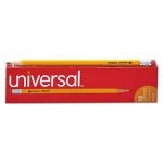 Universal Economy Woodcase Pencils, HB #2, Yellow Barrel, Dozen (UNV55400)