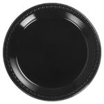 Chinet Heavyweight Plastic Plates, 10 1/4", Black, Round, 500 Plates (HUH81410)