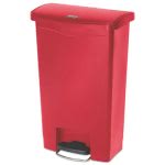 Rubbermaid 1883566 Slim Jim 13 Gallon Step-On Trash Can, Red (RCP1883566)