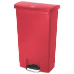 Rubbermaid 1883568 Slim Jim 18 Gallon Step-On Trash Can, Red (RCP1883568)