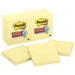 Post-it Super Sticky Notes, 3 x 3, Yellow, 12 - 90-Sheet Pads (MMM65412SSCY)