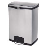 Rubbermaid Slim Jim 24 Gallon Step-On Trash Can, Stainless, Black (RCP1901999)