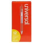 Universal Economy Retractable Ballpoint Pen, Red Ink, 12 Pens (UNV15532)
