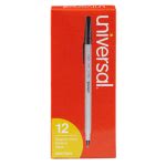 Universal Economy Ballpoint Stick Oil-Based Pen, Black Ink, Dozen (UNV27410)
