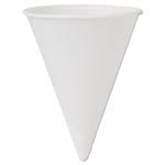 Solo Cone Water Cups, Paper, 4 oz., White, 25 Bags of 200/Carton (SCC4BRCT)