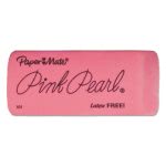 Paper Mate Pink Pearl Eraser, Latex Free, Large, 3 Erasers (PAP70501)