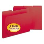 Smead Recycled Folders, 1" Expansion, 1/3 Tab, Red, 25 per Box (SMD21538)