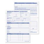 Tops Employee Application Form, 8 3/8 x 11, 50/Pad, 2/Pack (TOP32851)