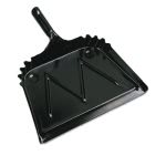Boardwalk Metal Dust Pan, 12" Wide, 2" Handle, Black, 12/Carton (BWK04212)