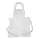 Boardwalk Poly Apron, White, 28 in. x 55 in., 1 mil., One Size Fits All, 100/Pack (RPPDAK2855)