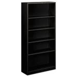 Hon Metal Bookcase, 5 Shelves, 34-1/2w x 12-5/8w x 71h, Black (HONS72ABCP)