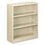 Hon Metal Bookcase, 3 Shelves, 34-1/2w x 12-5/8d x 41h, Putty (HONS42ABCL)