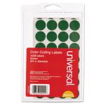 Universal Self-Adhesive Color-Coding Labels, Green, 1008 Labels (UNV40115)
