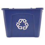 Rubbermaid Stacking 14 Gallon Recycle Bin, Blue (RCP571473BE)
