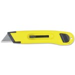 Stanley Plastic Light-Duty Utility Knife w/Retractable Blade, Yellow (BOS10065)