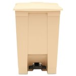Rubbermaid Step-On Waste Container, 12 Gallon, Beige, 1 Each (RCP6144BEI)