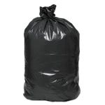 45 Gallon Black Garbage Bags, 40x48, 1 Mil, 100 Bags (BWK527)