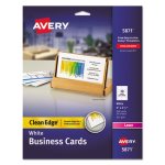 Avery Clean Edge Laser Business Cards, 2 x 3 1/2, 10/Sheet, 200/Pack (AVE5871)