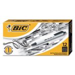 Bic Clic Stic Ballpoint Retractable Pen, Black Ink, Medium, Dozen (BICCSM11BK)