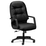 Hon Leather 2090 Pillow-Soft Exec High-Back Swivel Chair, Blk, EA (HON2091SR11T)