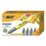 Bic Brite Liner Grip XL Yellow Highlighter, 12 Highlighters (BICBLMG11YW)