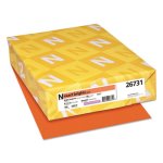 Neenah Exact Brights Paper, 50-lb, Bright Tangerine, 500 Sheets (WAU26731)
