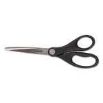 Universal 7" Scissors, Straight Handle, Stainless Steel, Black (UNV92008)