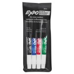 Expo Low Odor Dry Erase Marker, Fine Point, Assorted, 4/Set (SAN86074)