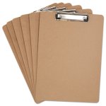 Universal Clipboard, 1/2" Capacity, Holds 8-1/2w x 12h, Brown, 6/Pack (UNV05562)