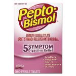 Pepto-Bismol Chewable Tablets, Original Flavor, 30 Tablets (PGC03977BX)
