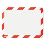 Magneto Self-Adhesive Safety Frame Display Pockets, Red & White (P194993)