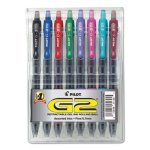 Pilot G2 Premium Retractable Gel Ink Pen, Assorted Inks, .7mm, 8/Pack (PIL31128)