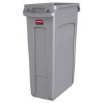 Rubbermaid Slim Jim 23 Gallon Trash Can with Vents, Gray (RCP354060GY)