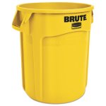 Rubbermaid Brute 20 Gallon Round Vented Trash Can, Yellow (RCP2620YEL)
