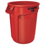 Rubbermaid 2632 Brute 32 Gallon Round Vented Waste Container, Red (RCP 2632 RED)