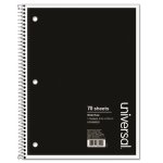 Universal Wirebound Wide Rule Notebook, 8 x 10-1/2, 100 Sheets (UNV66620)