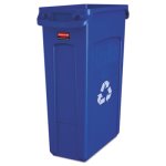 Rubbermaid 354007 Slim Jim 23 Gallon Recycling Can w/Vents, Blue (RCP354007BE)