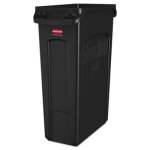 Rubbermaid 354060 Slim Jim 23 Gallon Trash Can with Vents, Black (RCP354060BK)