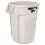 Rubbermaid 2632 Brute 32 Gallon Vented Round Waste Can, White (RCP 2632 WHI)