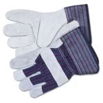 Memphis Split Leather Palm Work Gloves, Gray, 1 Pair (CRW12010L)