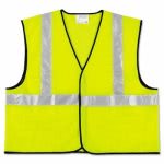 MCR Safety Vest, Fluorescent Lime w/Silver Stripe, Polyester, Large (CRWVCL2SLL)