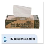 13 Gallon White Garbage Bags, 24x30, 0.7mil, 120 Bags (STOG2430W70)